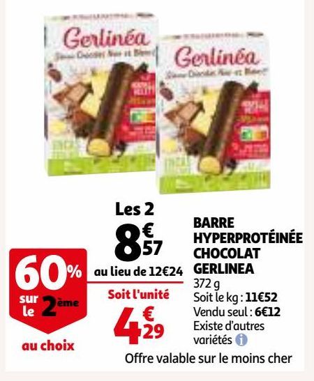 BARRE HYPERPROTÉINÉE CHOCOLAT GERLINEA