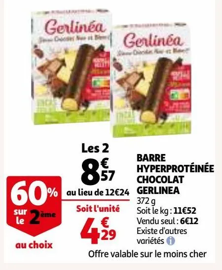 barre hyperprotéinée chocolat gerlinea