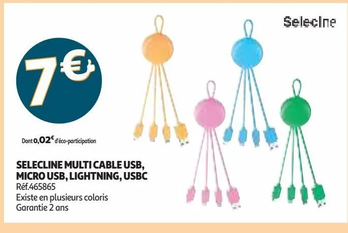 selecline multi cable usb, micro usb, lightning, usbc