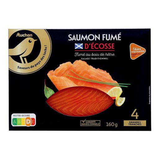 SAUMON FUMÉ FILIÈRE RESPONSABLE AUCHAN GOURMET