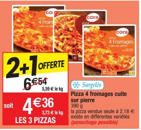 pizza aux quatre fromages Cora