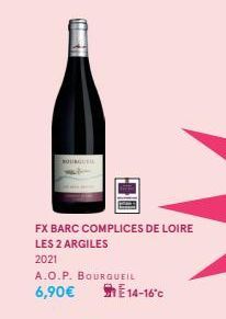 15  FX BARC COMPLICES DE LOIRE LES 2 ARGILES  2021  A.O.P. BOURGUEIL 6,90€  E14-16°C  