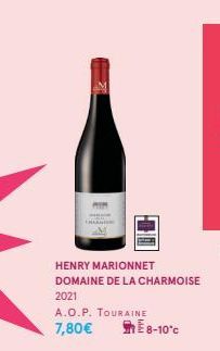 HENRY MARIONNET DOMAINE DE LA CHARMOISE  2021  A.O.P. TOURAINE  7,80€  E 8-10°C 