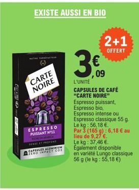 capsules de café Carte noire