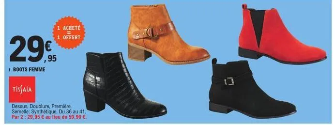 1 achete  1 offert  299%  ,95  i boots femme 