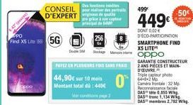 (pen  CONSEIL D'EXPERT  PO  Find X5 Lite 5G  Do S  Des fois  er des portraits de qutis  price à son cap apal de Sa  PAYEZ EN PLUSIEURS FOIS SANS FRAIS  44,90€ sur 10 mois | Montant fotal dù : 46  0  4