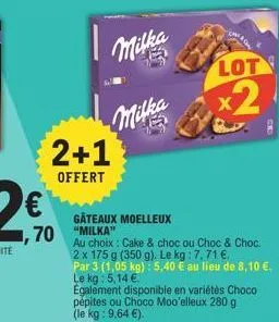 gâteaux moelleux milka