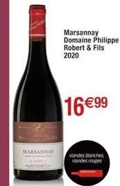 marsannay  marsannay domaine philippe robert & fils 2020  16€99  viandes blanches, viandes rouges 