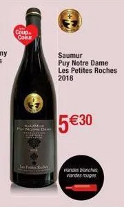 coup-coeur  baum  in de  hanced  saumur puy notre dame les petites roches 2018  5€ 30  vandes blanches viandes rouges 