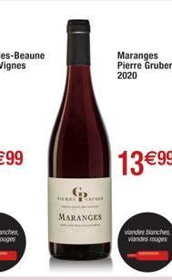 P  C  MARANGES  Maranges Pierre Gruber 2020  13€99  viandes blanches viandes rouges 