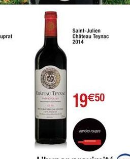 68  CHATEAU TEYXAC  sat/  Saint-Julien Château Teynac 2014  19 €50 