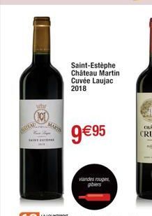 wty  TEAD  MARTT  MINT EXTERNE  Saint-Estèphe Château Martin Cuvée Laujac 2018  9€95  viandes rouges, gibiers 