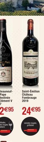 COLO  FOMBRAUGE  1  Saint-Émilion Château Fombrauge  2019  viandes rouges, grades 