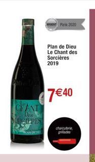 CANT  Des SORCIEPES  AN IND  ARGENT Paris 2020  Plan de Dieu  Le Chant des Sorcières 2019  7 € 40  charcuterie grillades 