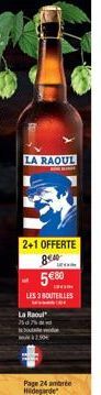 LA RAOUL  C  2+1 OFFERTE  ge 5€80  BOM  LES 3 BOUTEILLES  M  La Raoul 3d7%  $2.50  Page 24 ambrée Hildegarde 