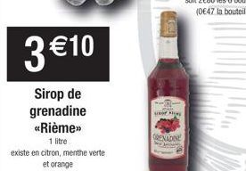 sirop de grenadine Orange