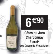 CAT  KÕES PARA  6 €90  Côtes du Jura Chardonnay Floral*  Les Caves du Vieux Mont 