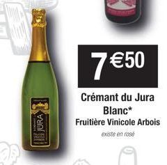 JURA  7 €50  Crémant du Jura Blanc* Fruitière Vinicole Arbois  existe en rosé 