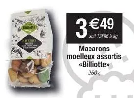billlotte  macarons  3  €49  soit 13€96 le kg  macarons moelleux assortis «billiotte»  250 g 