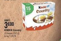 HUNITE  3000  KINDER Country  15 haures (352  Le kg 12678  15  Kindert Country 