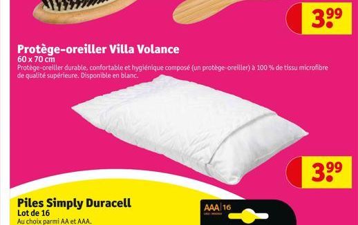 Protège-oreiller Villa Volance 60 x 70 cm  Protege-oreiller durable, confortable et hygiénique composé (un protège-oreiller) à 100% de tissu microfibre de qualité supérieure. Disponible en blanc.  Pil