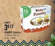 l'unite  3817  kinder country 15 bares (352) lekg 13052  15  kinder country 