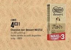 chocolat noir nestlé