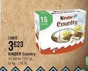 l'unite  3023  kinder country 15 bares (352) lekg: 13478  15  kinder country 
