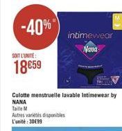 -40%  SOIT L'UNITÉ  18€59  intimewear  Nana 