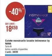 -40%  soit l'unité  18€59  intimewear  nana 