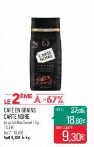 café en grains Carte noire