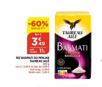 riz basmati Taureau Ailé