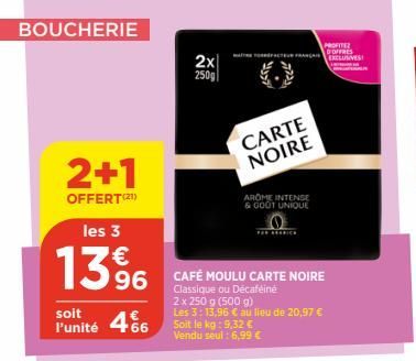 café moulu Carte noire