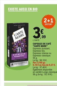 capsules de café Carte noire
