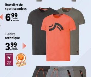 Brassière de sport seamless  T-shirt technique  3  Lunt suchols  Duit  100% COTON 