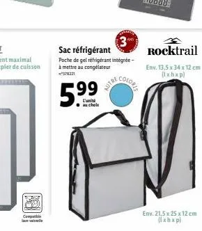 compatible ave-w  5  *99  au choix  3"  sac réfrigérant  poche de gel réfrigérant intégrée-à mettre au congélateur 378221  coloris  rocktrail env. 13,5 x 34 x 12 cm (lxhxp)  env. 21,5 x 25 x 12 cm (lx