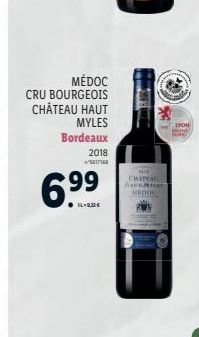 MÉDOC  CRU BOURGEOIS  CHÂTEAU HAUT  MYLES  Bordeaux  2018  S  CHATEA BANEMI MEDOC  LYON 