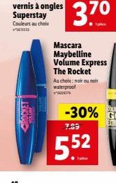 EWOO  37⁰  Mascara Maybelline Volume Express The Rocket  Au choix: noir ou noir waterproof 09179 