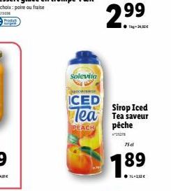 Proda gal  Solevita  2400  ICED  Sirop Iced  Tea Tea saveur  PEACH  pêche  75 el  189  20€ 