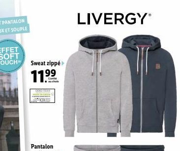 Sweat zippé  11.99  auchols  LIVERGY® 