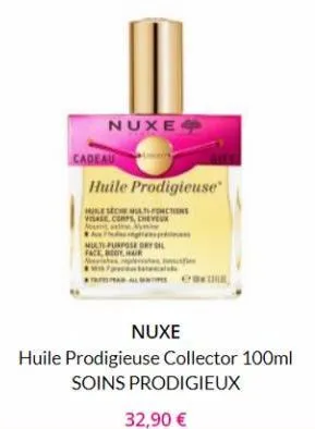 nuxe  cadeau  huile prodigieuse  hulle seche multi-fonctions visase, corps, cheveux  mount  a  multi purpose o  face, body, hair neste  tall  nuxe  huile prodigieuse collector 100ml soins prodigieux  