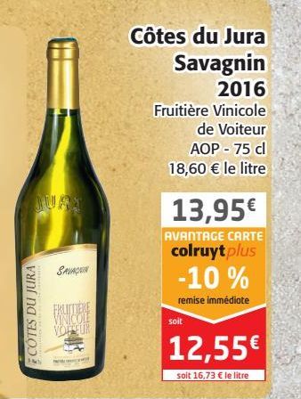 Cotes du jura Savagnin 2016