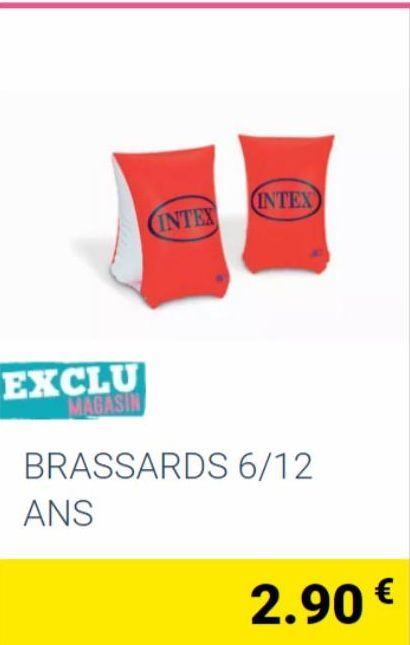 INTEX  ANS  INTEX)  EXCLU MAGASIN  BRASSARDS 6/12  2.90 € 