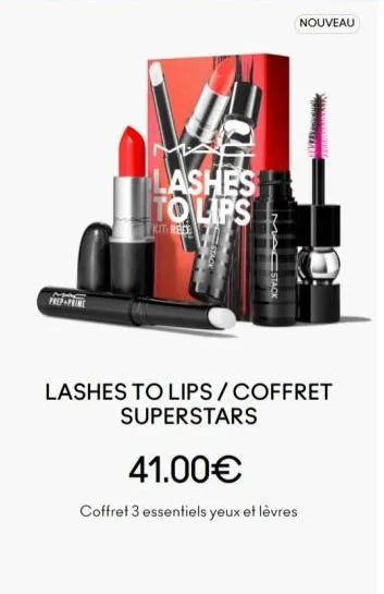 prep+prime  lashes to lips  kit rede  nouveau  lashes to lips/coffret superstars  41.00€  coffret 3 essentiels yeux et lèvres 