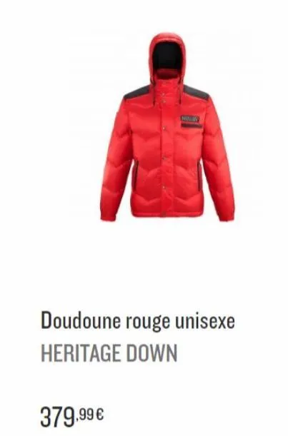379,99 €  malia  doudoune rouge unisexe heritage down 