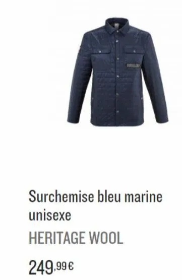 surchemise bleu marine unisexe  heritage wool  249,99 € 
