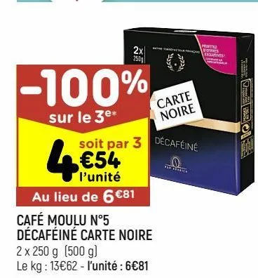 café moulu n°5 décaféiné carte noire