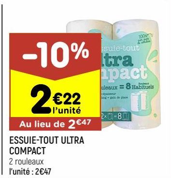 essuie tout ultra compact