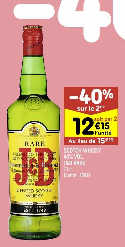 scotch whisky 40% vol J&B rare