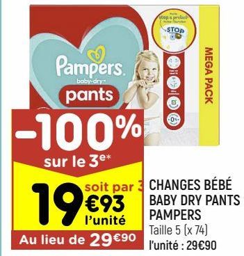 changes bébé baby dry pants Pampers